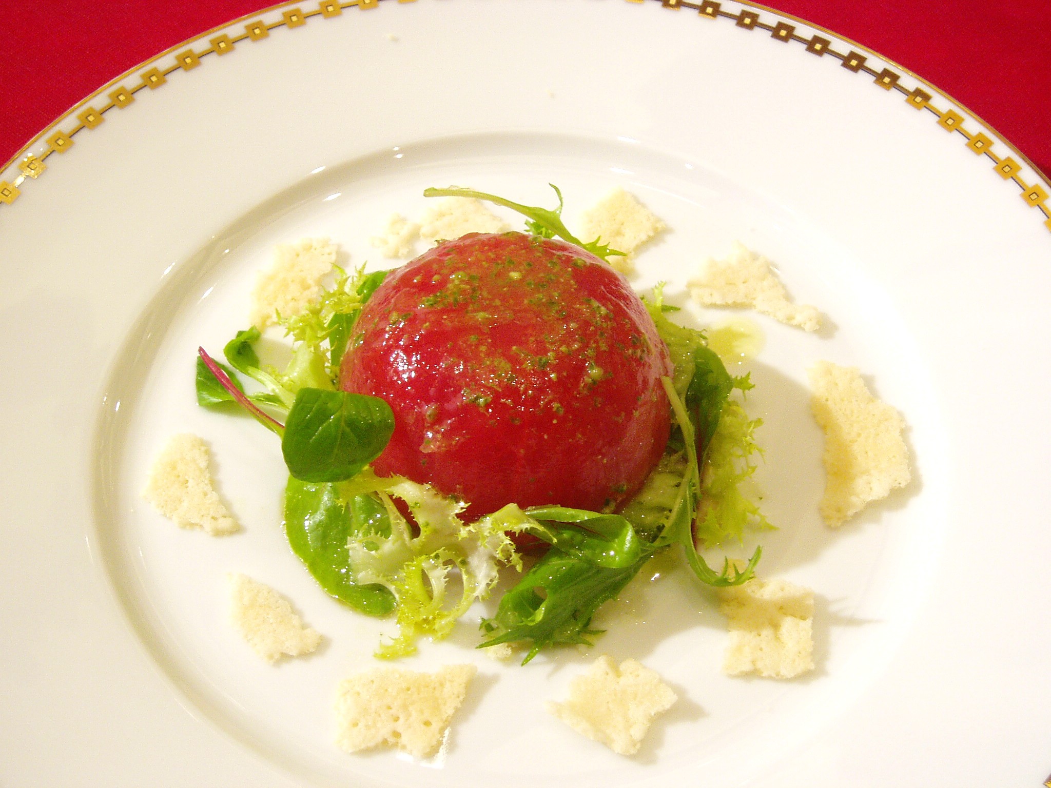 赤海老のジェノベーゼ　トマト詰め～プロヴァンス風～