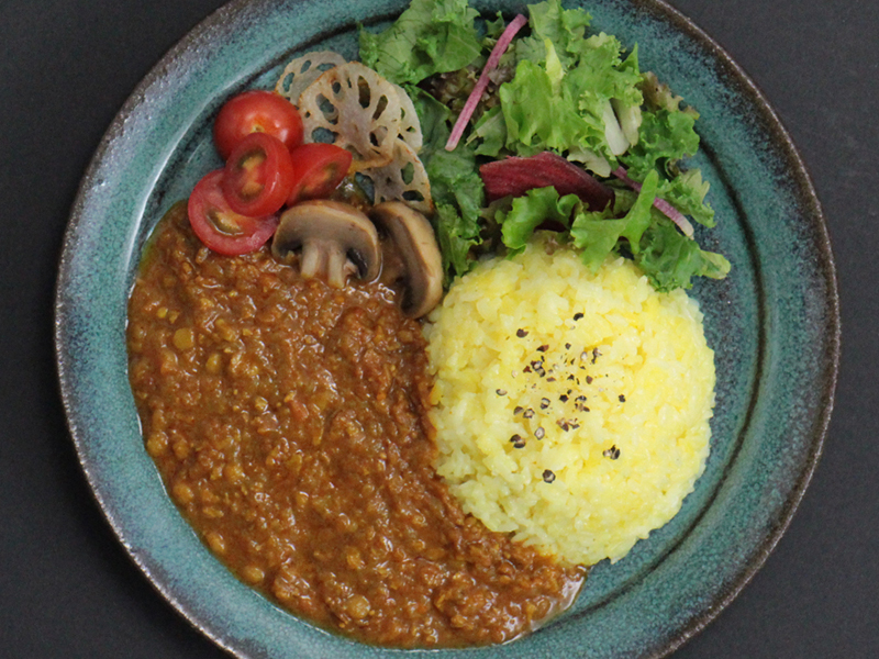 野菜だけのキーマカレー(レモンライス)